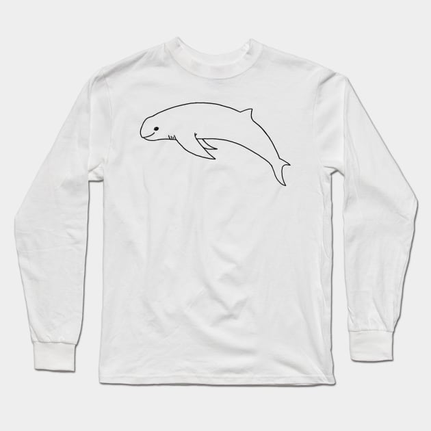 Cute Beluga Whale Long Sleeve T-Shirt by wanungara
